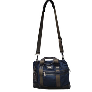 Tumi Alpha Bravo Earle Adult Unisex Compact Briefcase Laptop Leather Trim